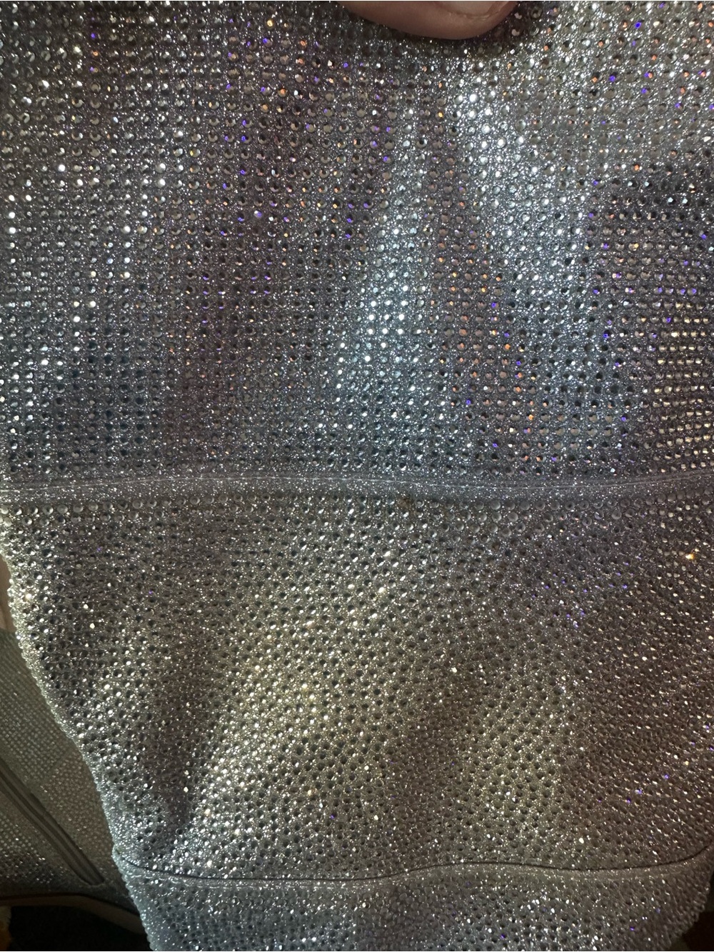 My Crush Silver Rhinestone Pointed-Toe Knee-High Boots - Picture 6 of 7